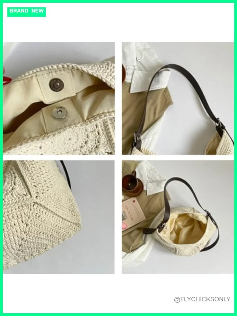 Bohemia Crochet Macrame Hobo Shoulder Beach Crossbody Bag Tote